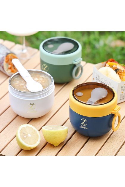 Paslanmaz Çelik Sızdırmaz Kapaklı Yemek & Çorba Termosu 600 ml