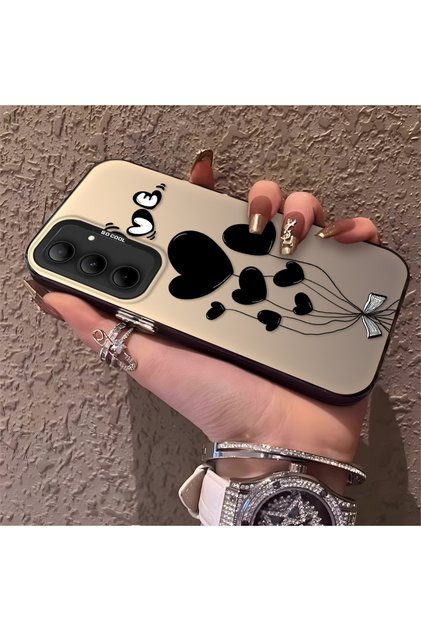 Samsung Galaxy A35 Compatible Heart Balloon Pattern Protected Silicone Phone Case