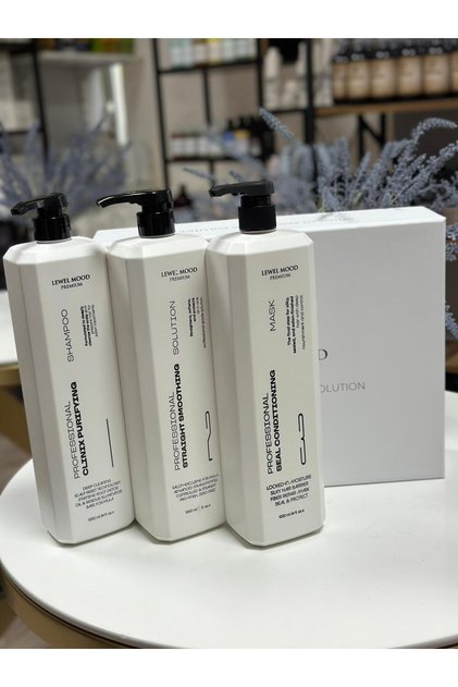 Straight Smoothing Solution Düzletşrici Ve Bakım için Keratin Set 1000 ml YENİ