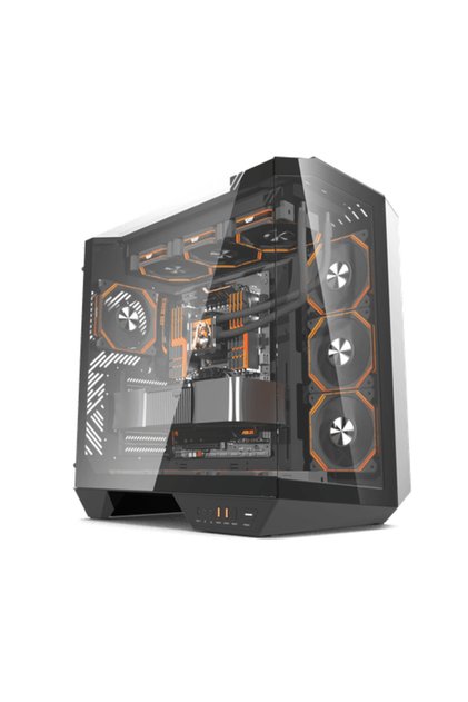 Darkflash DY470 ATX/MATX/ITX Triple Glass Gaming PC Case with 4*120MM ARGB Fans Black