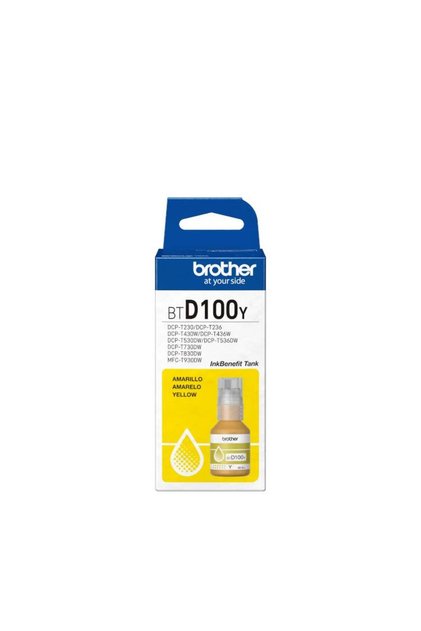 Genuine BTD100Y Yellow Ink Bottle – 48.8 ml High Yield (≈ 5,000 Pages)