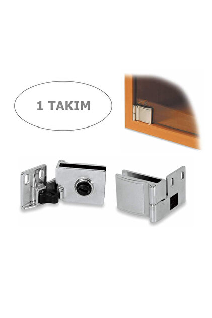 MegaVitrin Osena 4108 Cam Menteşesi Metal Krom 6 mm Cam İçin 1
