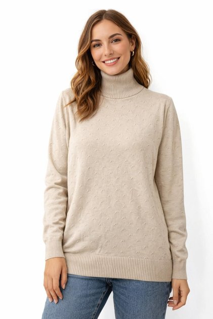 Women's Patterned Fisherman Knit Sweater 5354