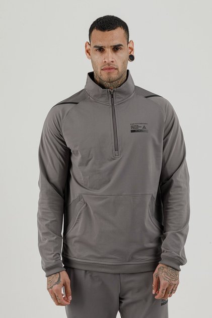 Stronger High Rsi 5 7 Half Zipper Men's Mock Neck Sweatshirt Gray