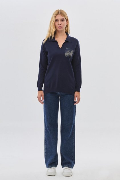 Polo Neck Stone Pocket Knitwear