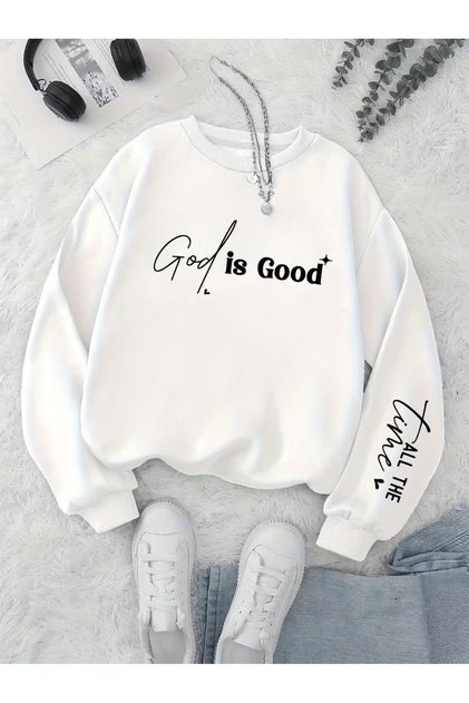 -Women's Printed Yh96 Sweatshirt 3-Thread Quality Fabric Oversized Cut