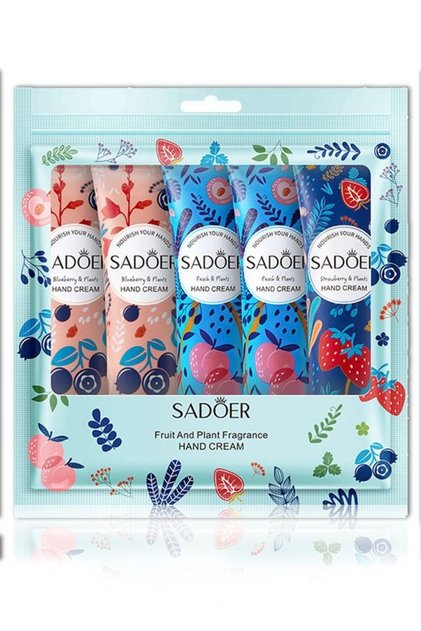 5-Pack Travel-Size Hand Cream for Dry, Cracked Hands – Moisturizing Lotion with Natural Fru