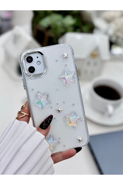 iPhone 11 Compatible Mini Star Design Flexible Silicone Case with Toy