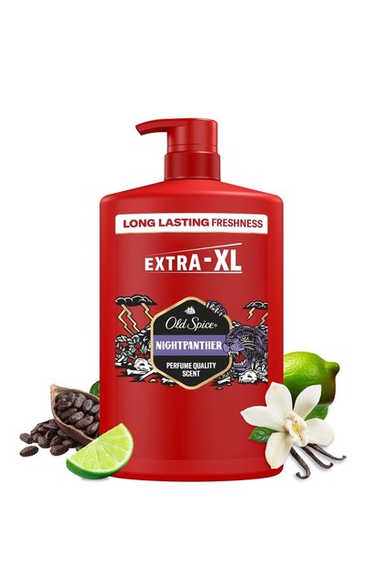 Gel de dus si sampon 3 in 1 Nightpanther pentru corp, par si fata, 1000 ml