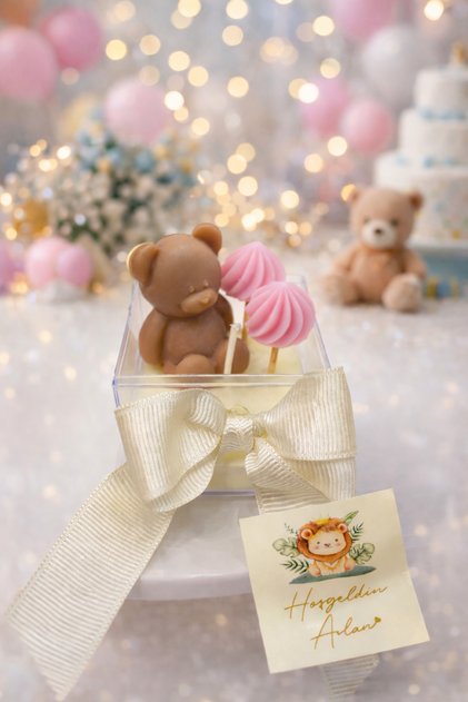 Ayıcık Figürlü Mum Bebek Hediyeliği 25li