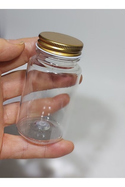 100ml Clear Pet Plastic Bottle Set Empty Bottles with Gold Cap | 5 Pieces of Food with Cosmetic, Food, and Gift Purposes