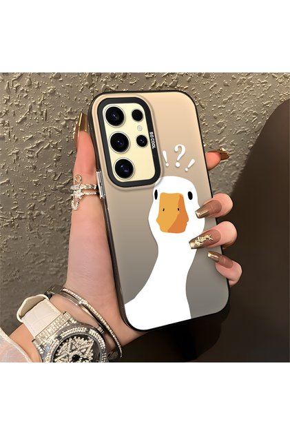 Samsung Galaxy S24 Ultra Compatible Silicone Edge Hard Back Anti-Fall Case Sweet Duck