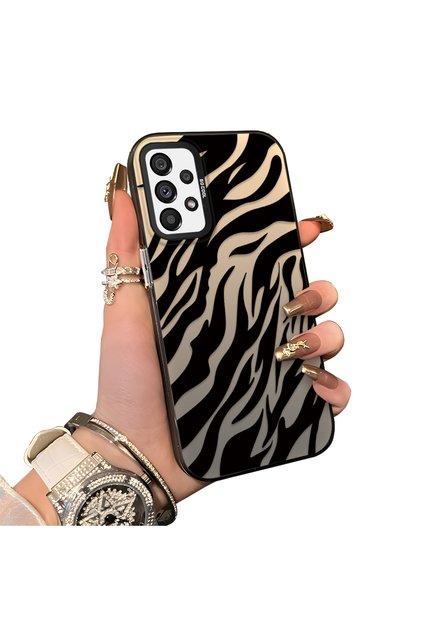 Samsung Galaxy A73 Compatible Silicone Edge Hard Back Anti-Fall Case Wild Tiger