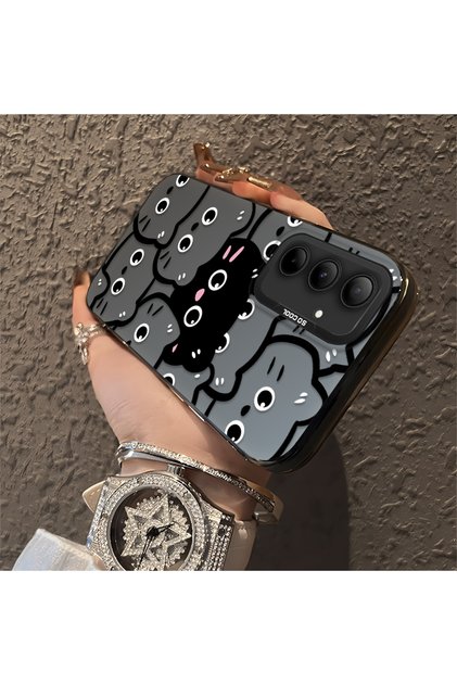 Samsung Galaxy A35 Compatible Silicone Edge Acrylic Back Sweet Cat Protective Case