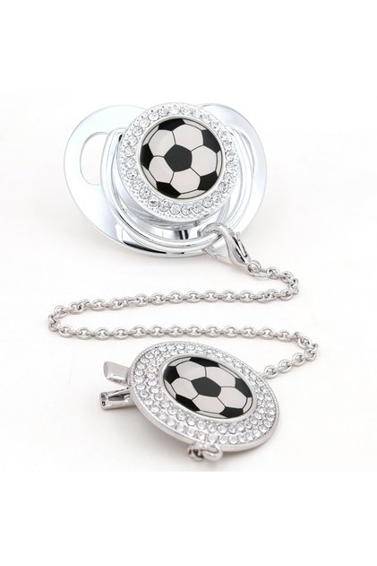 SMT017 Newborn Pacifiers Bling Gold Pacifier Clip Football Sell Baby Pacifier Baby Drill Appease Pla