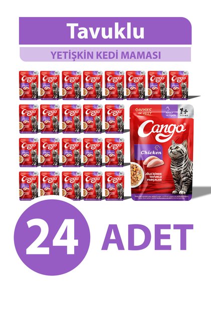 Yaş Yetişkin Kedi Maması Tavuk Etli 80 GR 24 Adet
