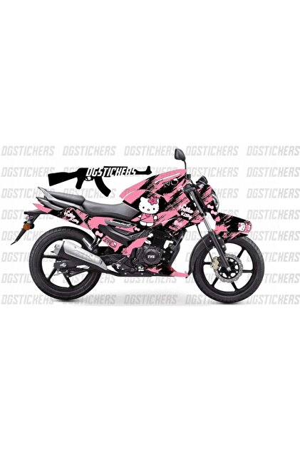 TVS Raider 125 Hello Kitty Tasarım Sticker Etiket Modeli