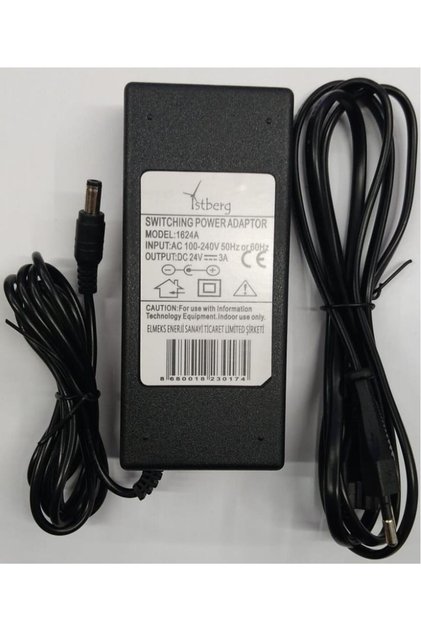 24 Volt 3 Amper DC Adaptör 5.5x2.5 mm Uçlu