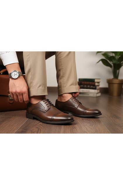 MEN'S INNER AND OUTER GENUINE LEATHER LACE-UP NEOLITH SOLE CLASSIC CASUAL SHOES
