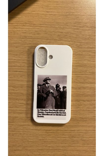 Premium Quality Launch Phone Case with Velvet Interior and Ataturk Pattern Compatible with iPhone 16