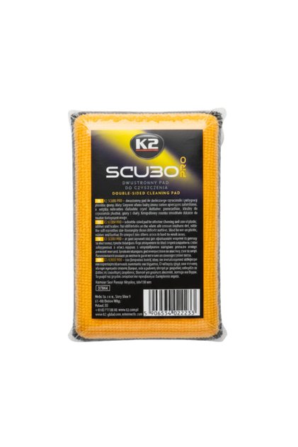 Burete cu 2 fete Scubo Pro, pentru curatare plastice, cauciuc si piele, 13 x 8 cm