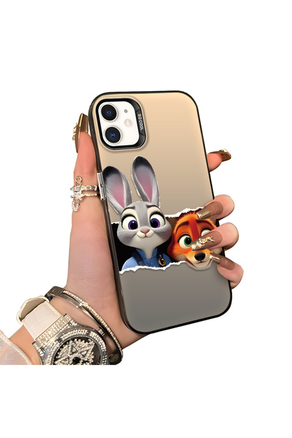 iPhone 11 Compatible Silicone Edge Acrylic Back Anime Character Protective Case