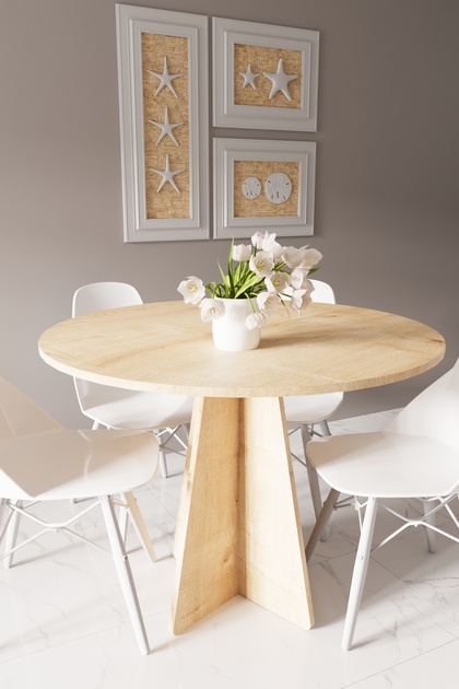 オブセッション+ マウル HMC DECOR Modern Yuvarlak 90cm Yemek Masası-Mutfak Masası Safir