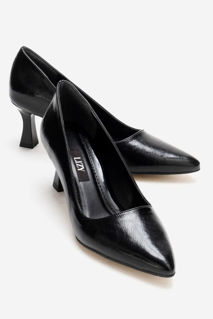 Black Short Thick Heeled Women's Stilettos