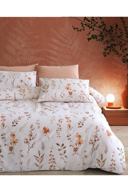 100% Cotton Double Duvet Cover Set Brown