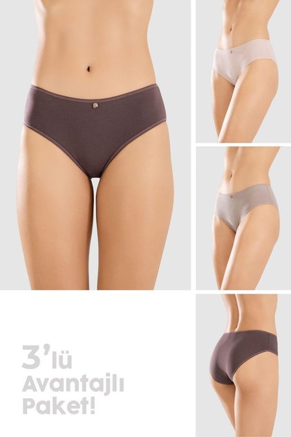Women's Cotton Colorful Bikini Cut Panties 3 Pack 8424 Colorful