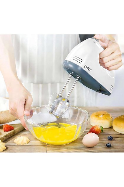 خلاط يدوي 150 واط، 4 ملحقات: مضرب بيض، مضرب يدوي، زر إخراج آمن، LY-HM-4075