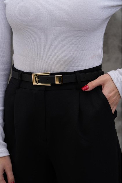 Gold Buckle Trouser Belt Dress Belt Shirt Belt Coat Belt Women's Belt
