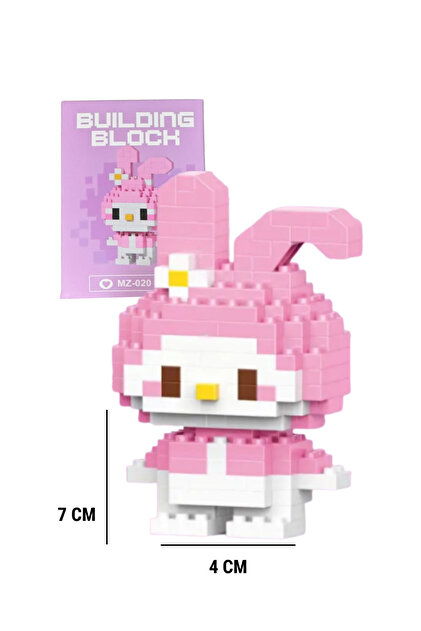 WUNİT Bricks Melody Kitty Ailesi Karakter Figürü 3D Yapboz Puzzle