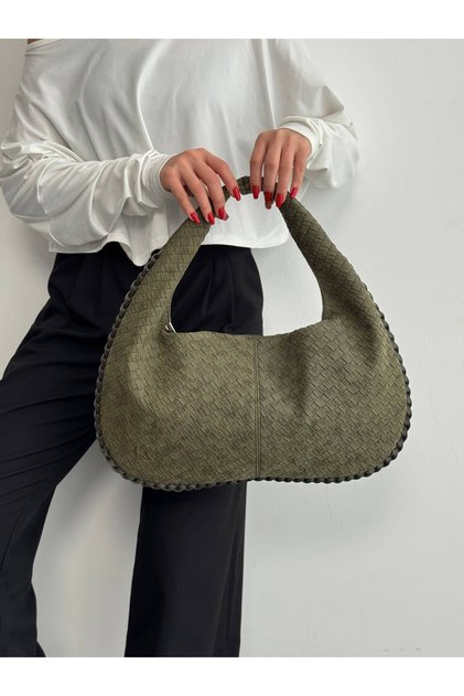 Suede Quality New Model Knitted Hand and Shoulder Bag