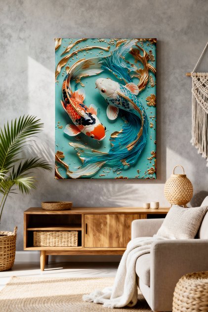 JAPON BALIKLARI CANVAS TABLO