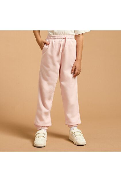 Solid Joggers with Drawstring Closure and Pockets