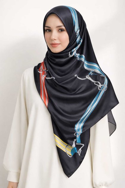 Luxury Voile Silk Shawl Hijab Foulard Scarf Shawl C Pattern 70 X 180 cm