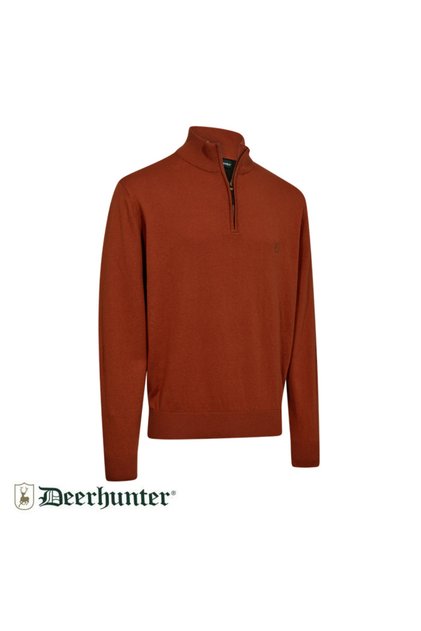 Harrington Fermuarlı Kahve Kazak