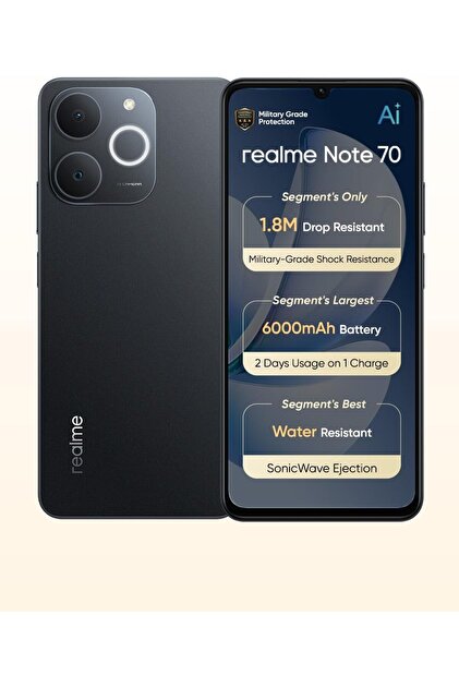 realme Note 70 4G Dual SIM 4GB RAM 128GB ROM Obsidian Black