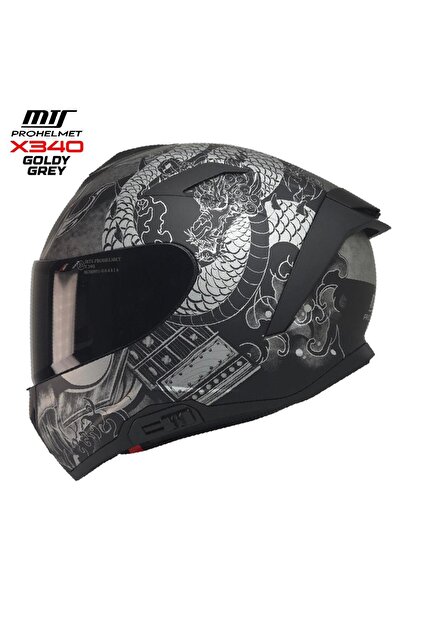 kuzey motor KUZEYMOTOR MTS X340 COLDY GOLD FULLFACE KASKP.SİYAH