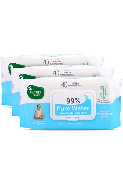 99% Pure Water Baby Wipes 72 pcs/pack - Pack of 3 (Super Saver Pack)