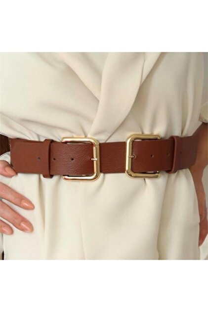 TRENDY ACCESSORY Gold Double Buckle Belt Women's Belt Dress Belt- Trendyol TRENDY ACCESSORY Gold Double Buckle Belt Women's Belt Dress Belt- Trendyol
