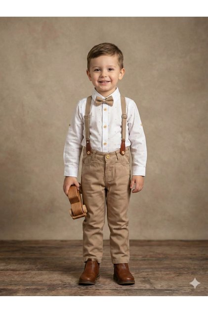 Patterned Dungarees Suit Set for Baby Boys & Children