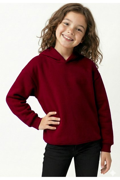 Children's Sweatshirt Collar School Hoodie Thick Fabric School Clothing - Burgundy