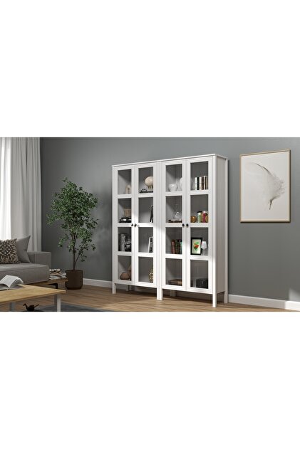 Sakura Ahşap Hunerika HELEN SET16 -vitrin/büfe takımı -Wood Beyaz