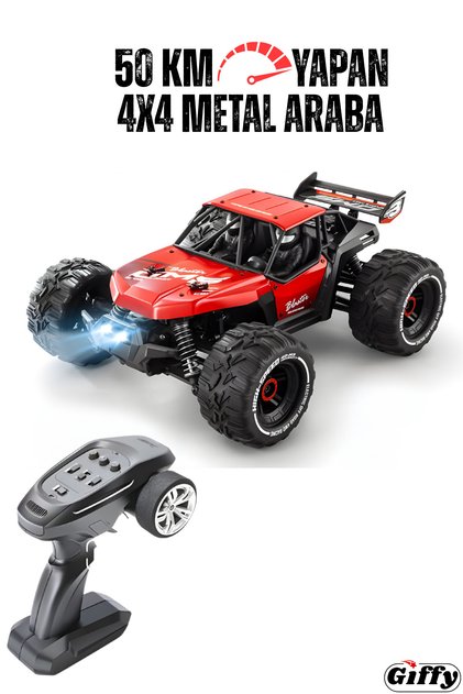 Oyuncak Uzaktan Kumandalı Metal Gövde 50 Km Hız Yapan 4x4 Off-Road Arazi Aracı Şarjlı 1400 MaH