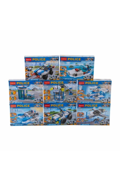 MASKOETİCARET Lelebrother Polis Seti Yapı Oyuncak Brickz 8 Farklı