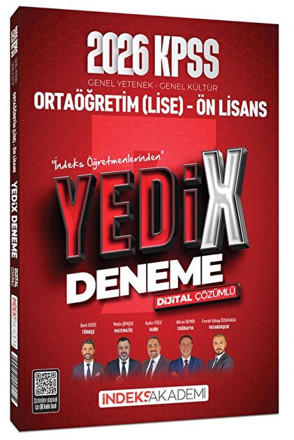 İndeks Akademi 2026 KPSS Lise Ortaöğretim Ön Lisans YEDİX 7 Deneme