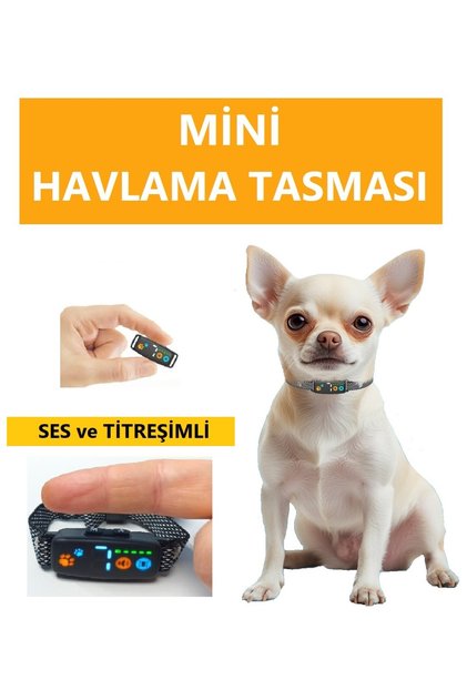 Küçük ırk köpek havlama tasması titreşimli mini şarjlı şoksuz tasma