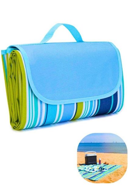 Waterproof Foldable Outdoor Camping Mat - Blue Stripes 145*80cm